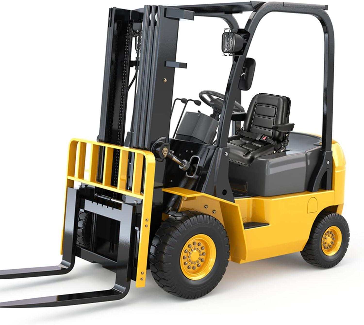 Black Adjustable PVC Forklift and Tractor Seat with Armrests