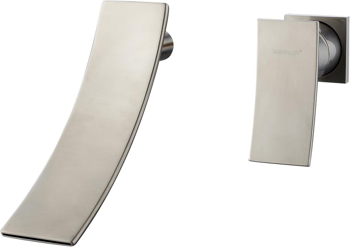 Wall Mount Bathroom Vanity Faucet, Waterfall Bathroom Faucet, Lavatory Faucet