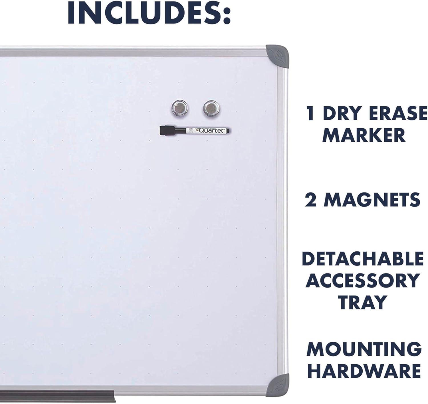 Quartet Whiteboard, Dry Erase Board, Magnetic, 2' x 3' White Board, Includes One Quartet Dry Erase Marker & Marker Tray, Euro Style Aluminum Frame (UKTE2436-ECR)