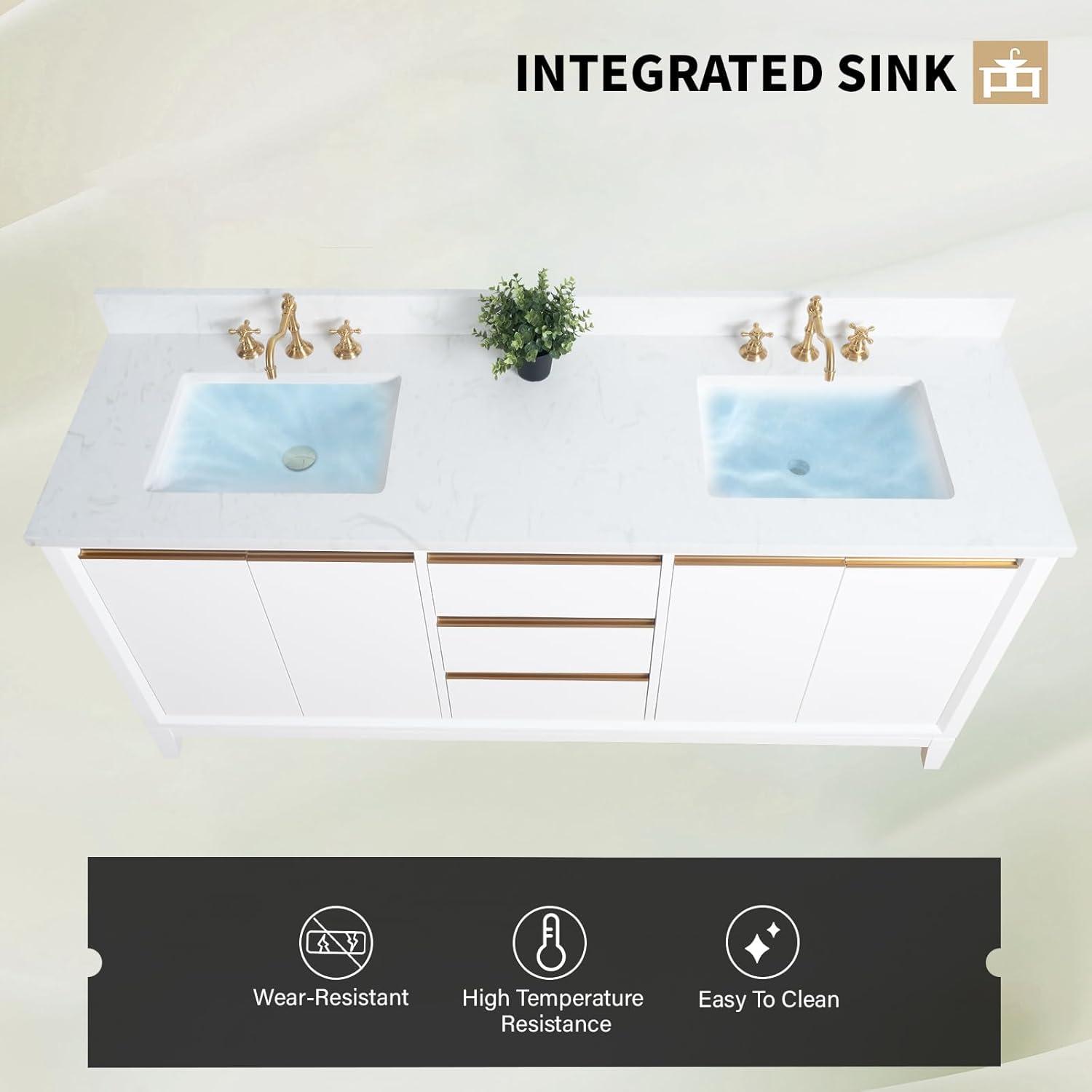 72 Double Bathroom Vanity with Top