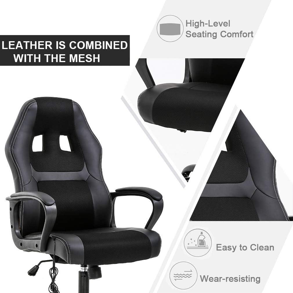 FDW Racing Gaming Chair Home Office Chair Ergonomic Desk Chair Massage PU Leather Computer Chair with Lumbar Support Headrest Armrest ,Camo