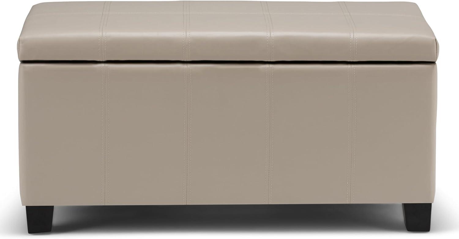 Simpli Home Dover 36"W Upholstered Storage Ottoman Bench with Lift-Top and Large Interior Storage