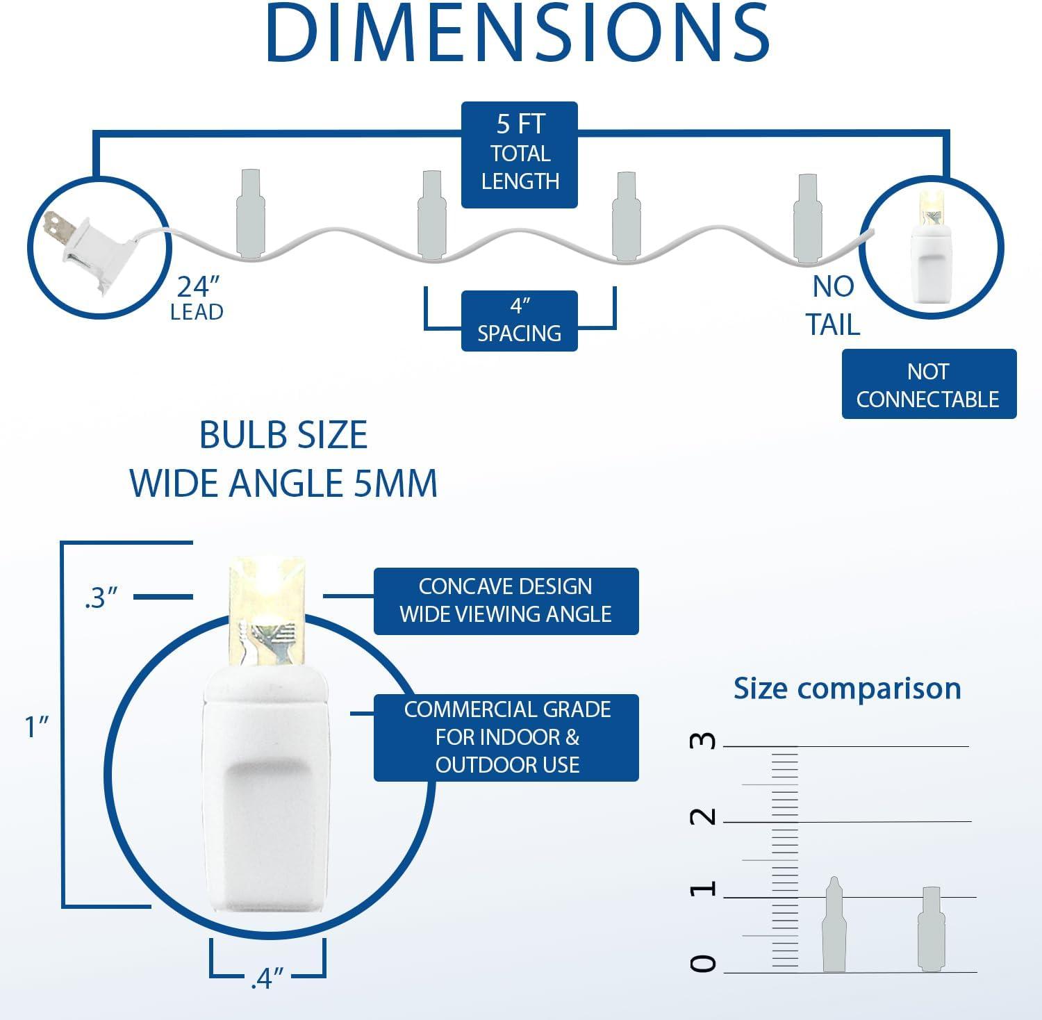 Novelty Lights 10 Light Pure White LED Christmas Craft Mini Light Set (White Wire, 5 Feet)