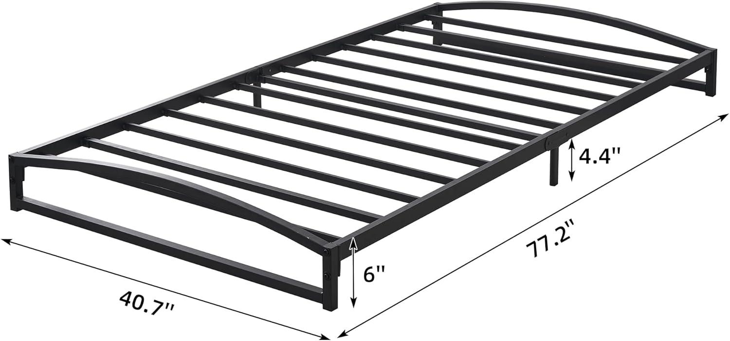 Jojoka Twin Size Metal Platform Bed Frame, 6 inch Low Profile, Mattress Foundation No Box Spring, Sturdy and Noise Free