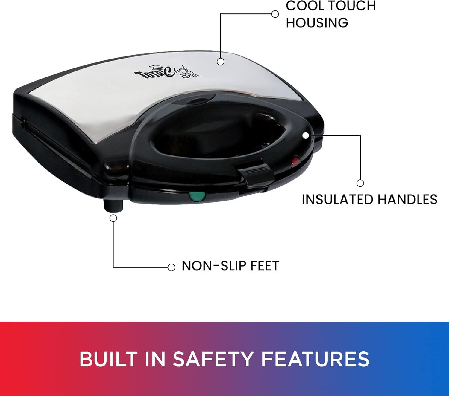 Total Chef Total Chef Electric Griddle Waffle Maker Sandwich Press Open