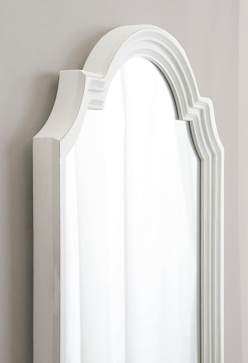 Kate and Laurel Fairbourne Scalloped MDF Full Length Mirror, 20x42, White