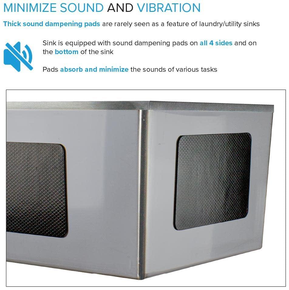 TFH-3622-SS 36'' L x 22'' W Free Standing Laundry Sink with Faucet