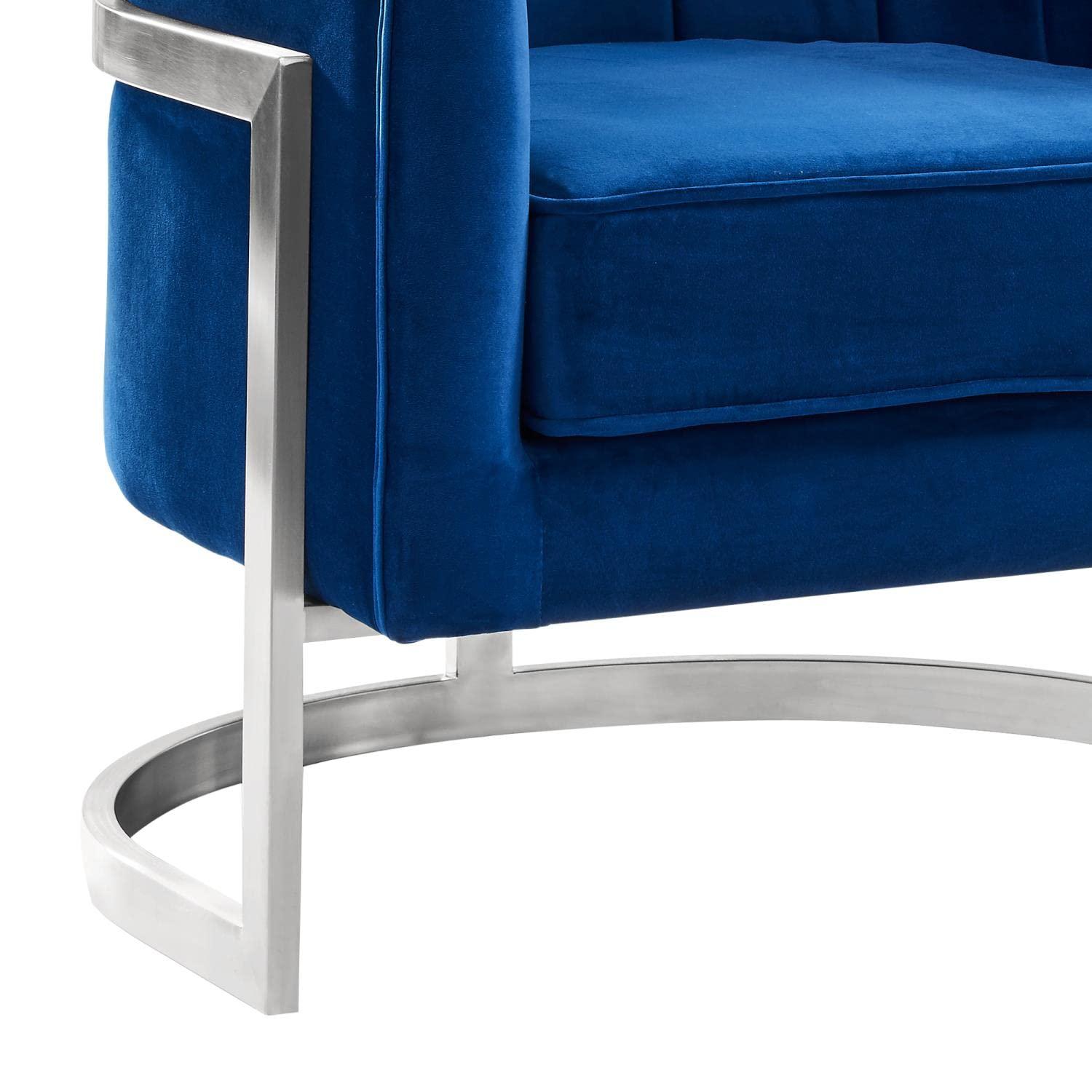 Armen Living Kamila Accent Chair, Medium, Blue