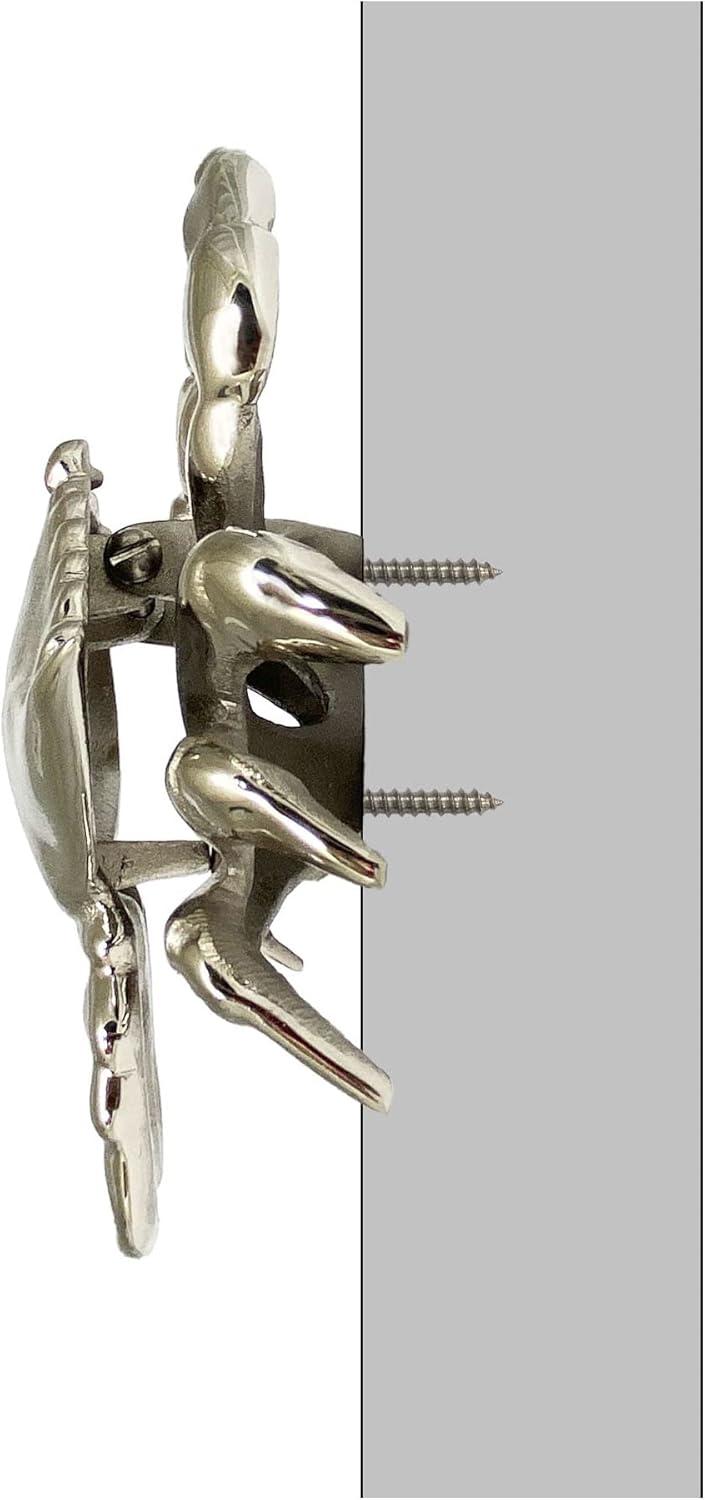 Nickel Silver Coastal Crab Solid Brass Door Knocker