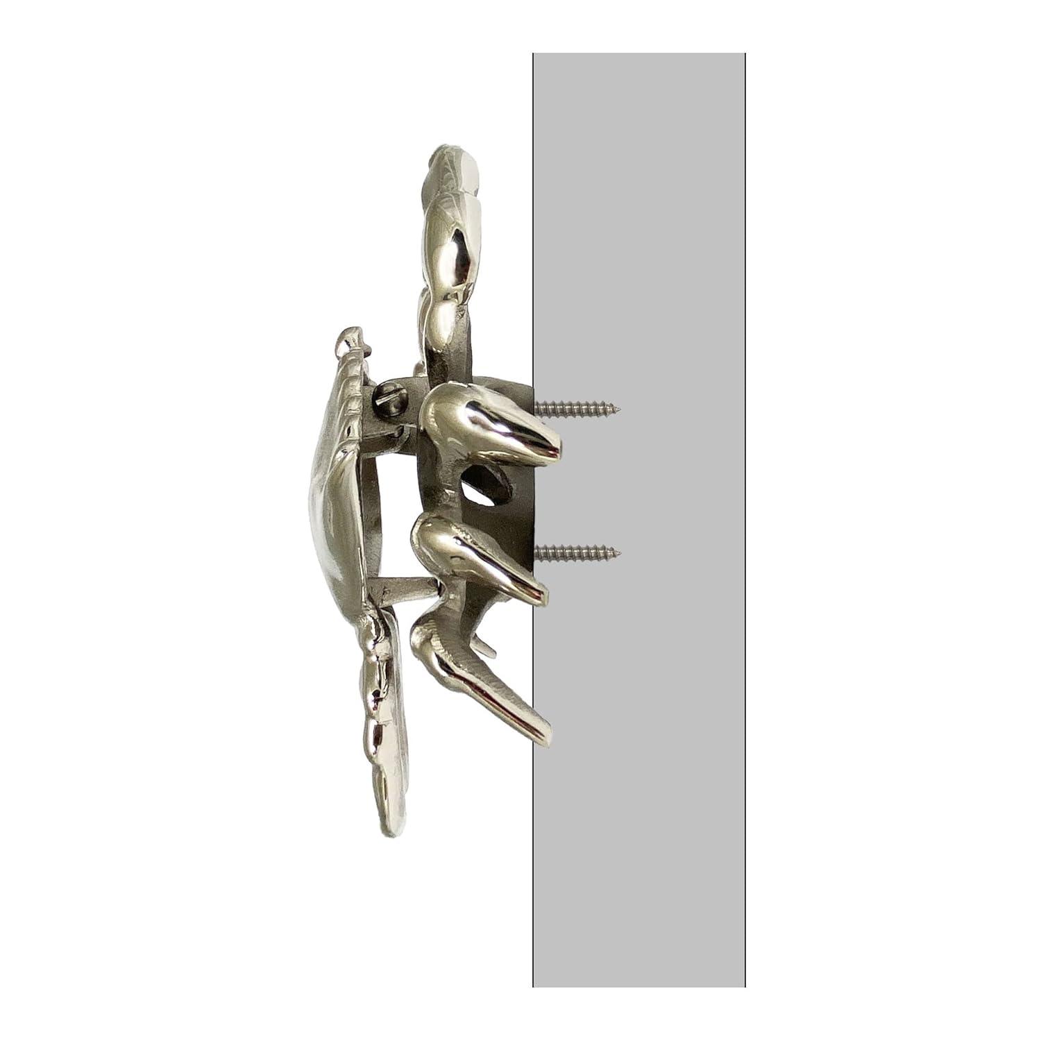 Nickel Silver Coastal Crab Solid Brass Door Knocker