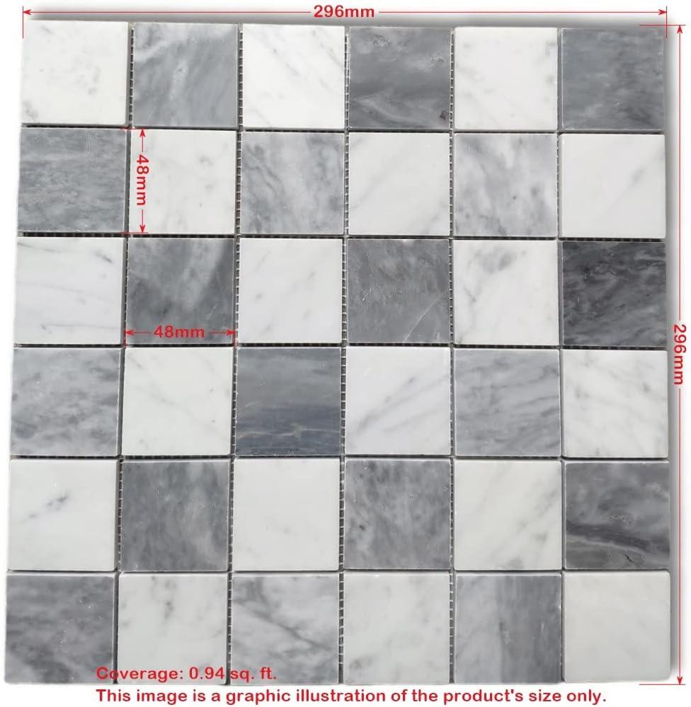 Carrara White Marble 2x2 Square Mosaic Tile for Bathroom and Outdoor