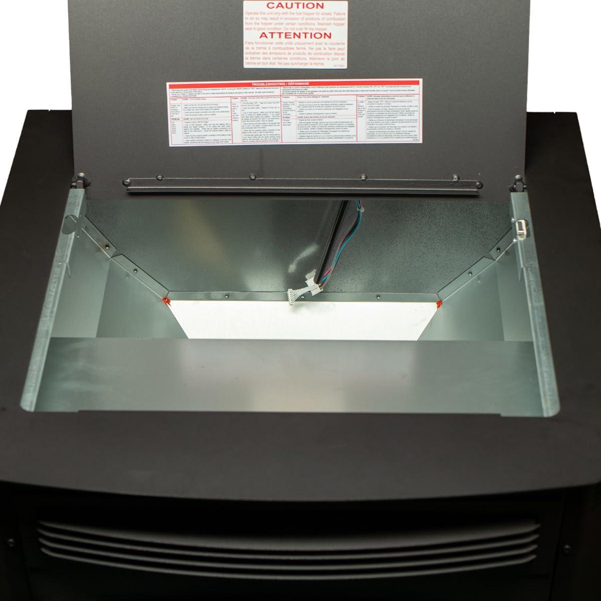 Ashley Black Steel Medium Pedestal Wood Pellet Stove