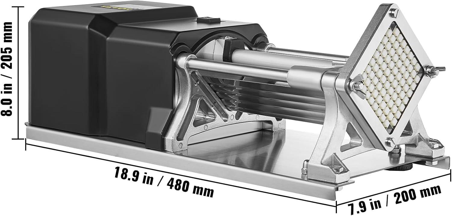 Vevor Electric French Fry Cutter with 6mm 9mm 13mm and 8-Wedge Blade Potato Chip Cutter Machine 110V 40W Stainless Steel Electric Potato Cutter Horizontal : Home & Kitchen