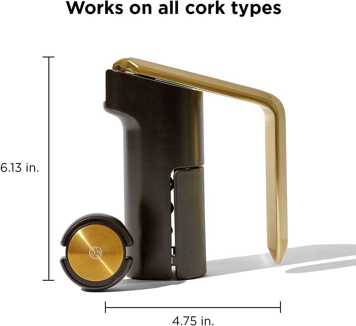 RBT RBT Vertical Lever Corkscrew Wine Opener With Foil Cutter And Extra Spiral, Black