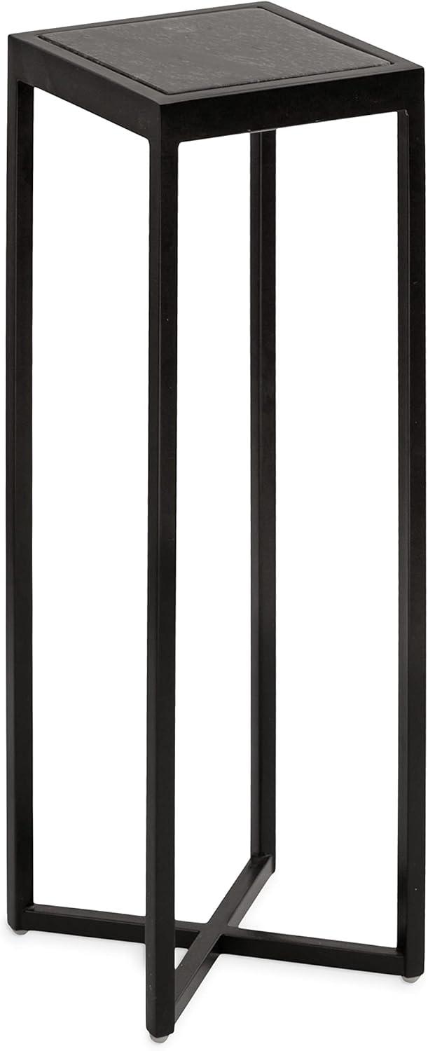Kate and Laurel Jaspur Square Metal Drink Table, 7x7x21, Black
