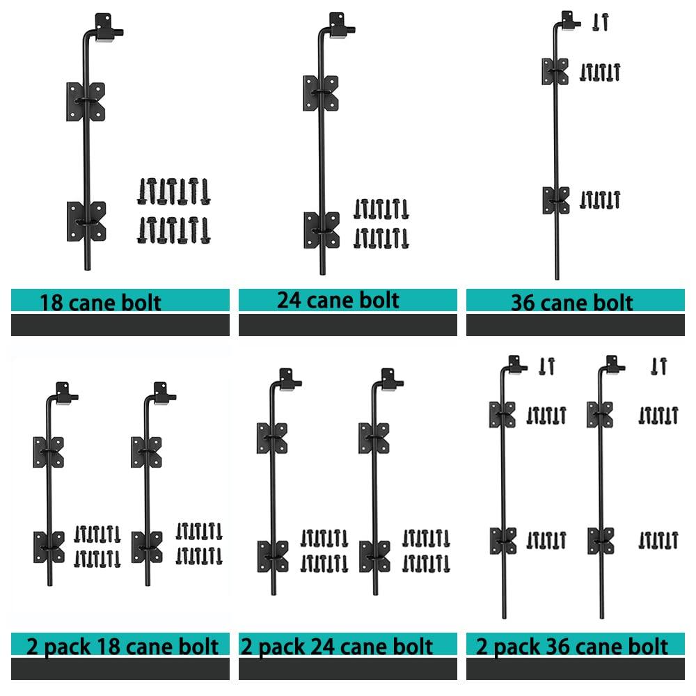 Heavy Duty 24 inch Cane Bolt Drop Rod Gate Drop Pin Steel Material -1 Pack mainly for Single Open Door