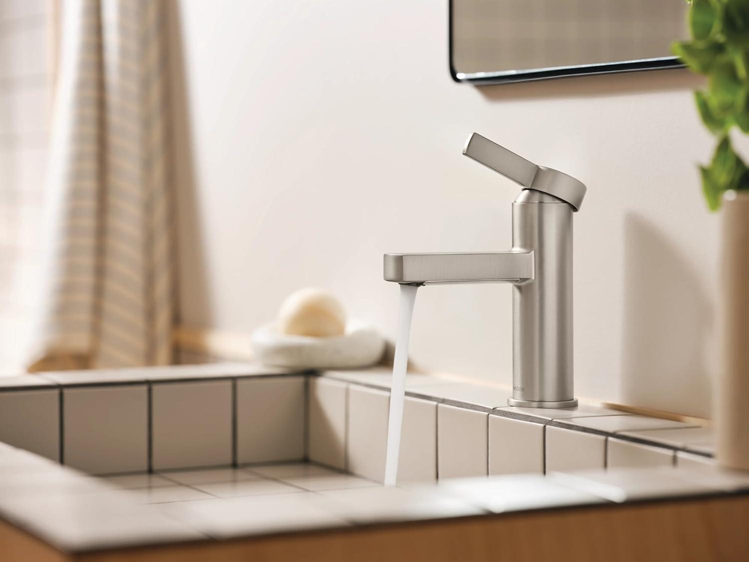 Beric Spot Resist Brushed Nickel Modern Bathroom Faucet