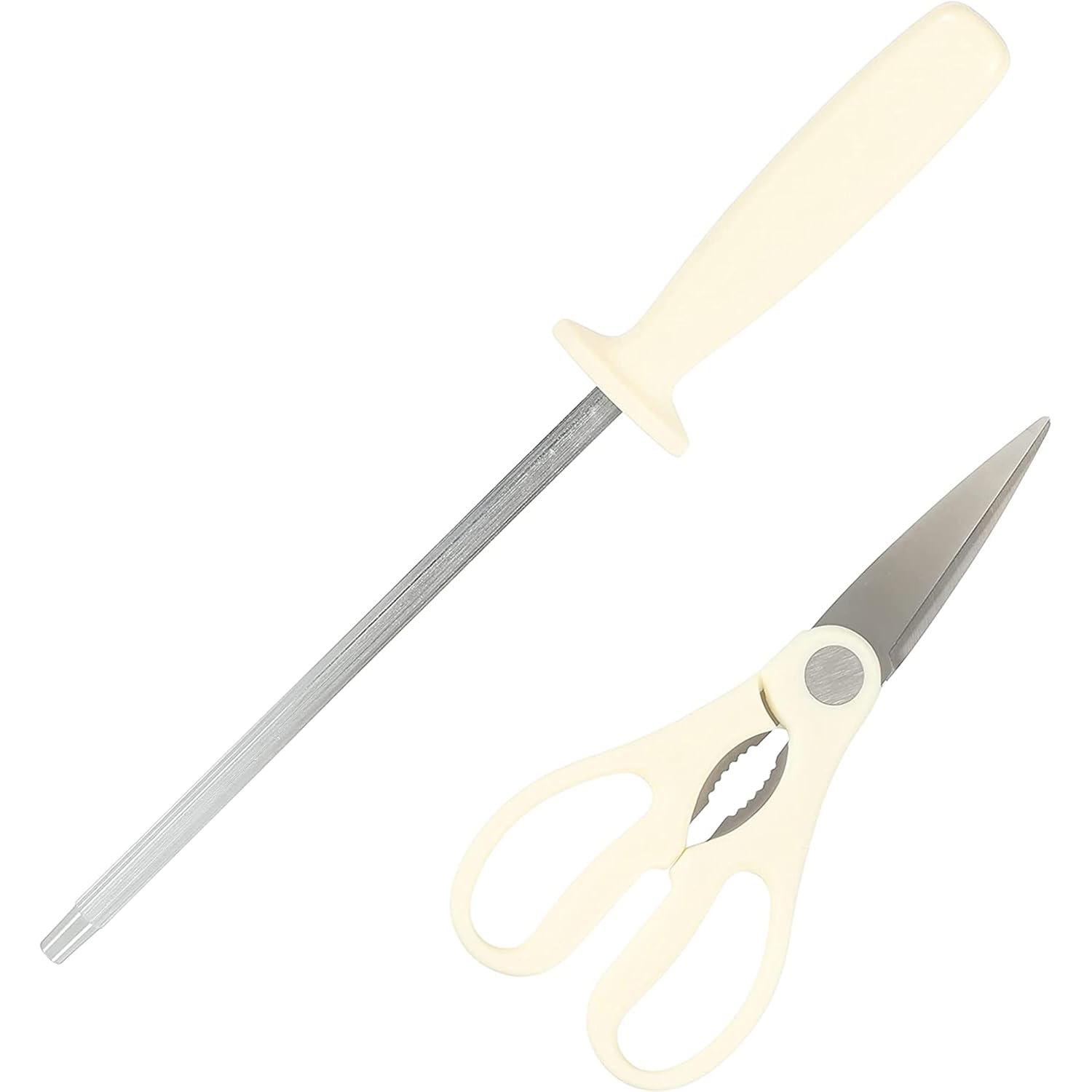 Oster Oster Evansville 14 Piece Stainless Steel Blade Cutlery Set in White