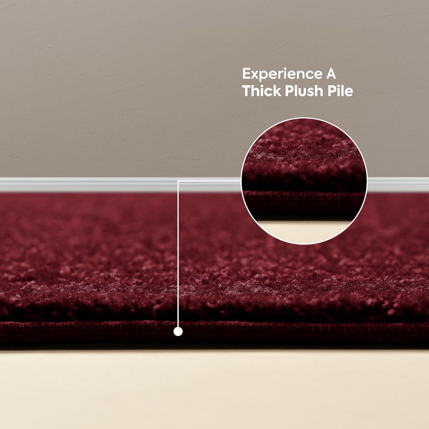 Saturn Collection Solid Color Area Rugs Burgundy - 2' x 4' Rectangle, Indoor, Stain Resistant, Perfect for Living Room, Bedroom, Dining Room, Entryway, Doorway, Pet & Kids Friendly Rug, Wedding