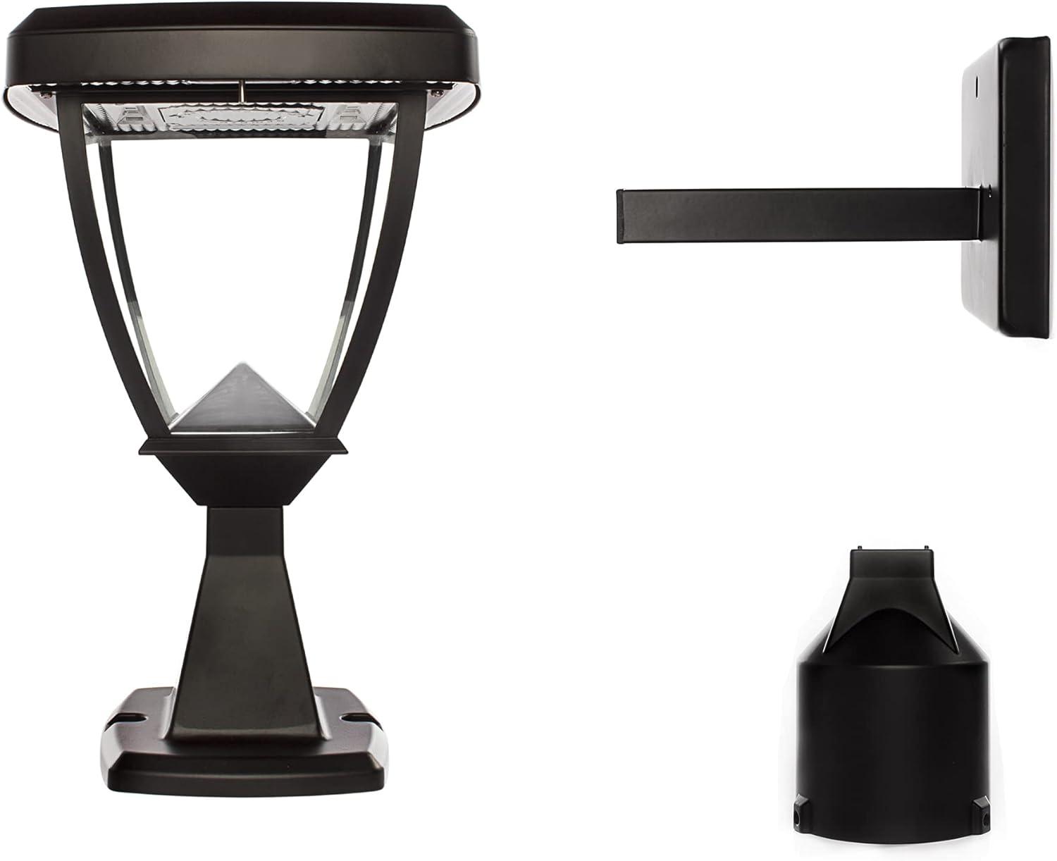 Inversee Black Cast Aluminum LED Solar Post Light