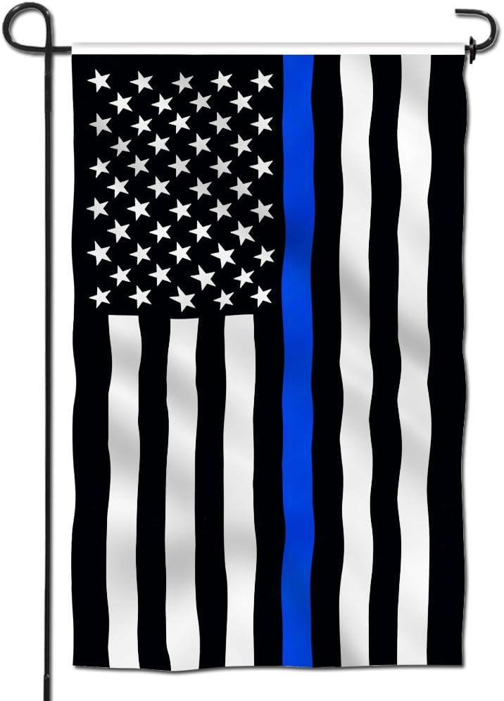 Anley Double Sided Thin Blue Line USA Decorative Garden Flags - Honoring Law Enforcement Officers Flags - 18 x 12.5 Inch