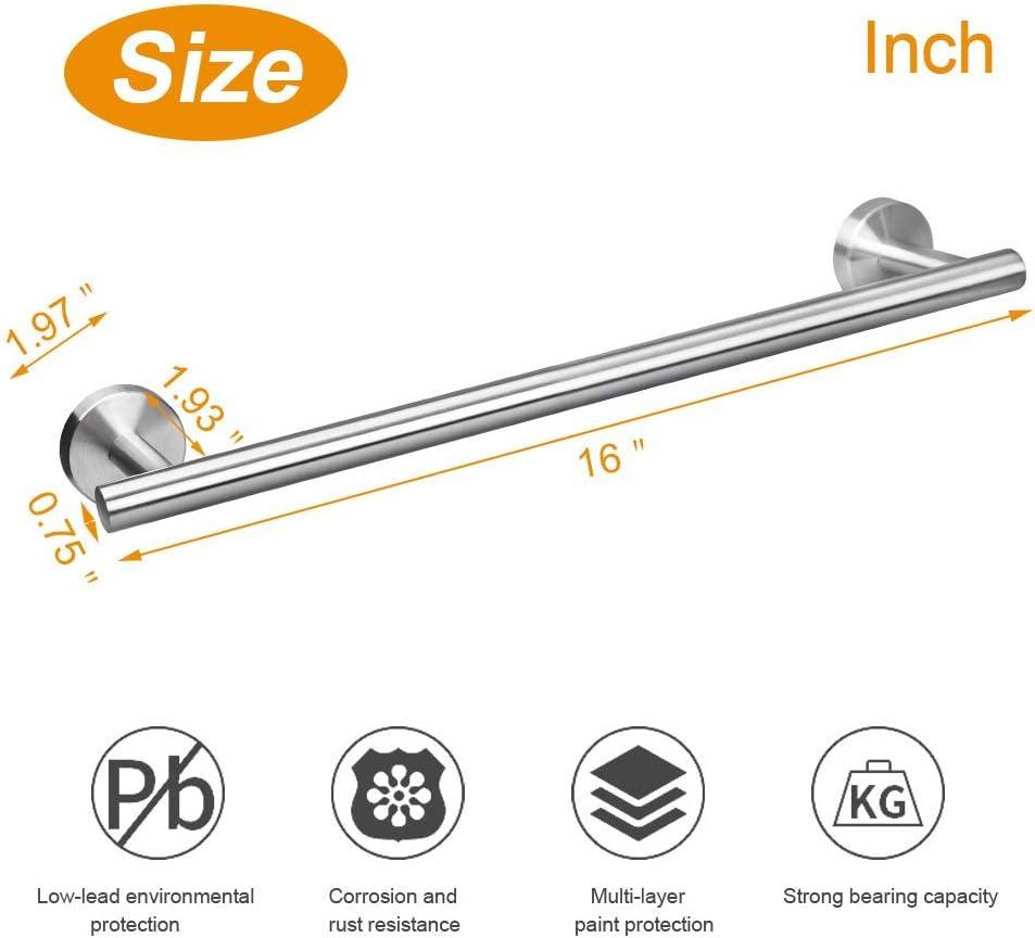 Brushed Nickel 16'' Stainless Steel Wall Mounted Towel Bar