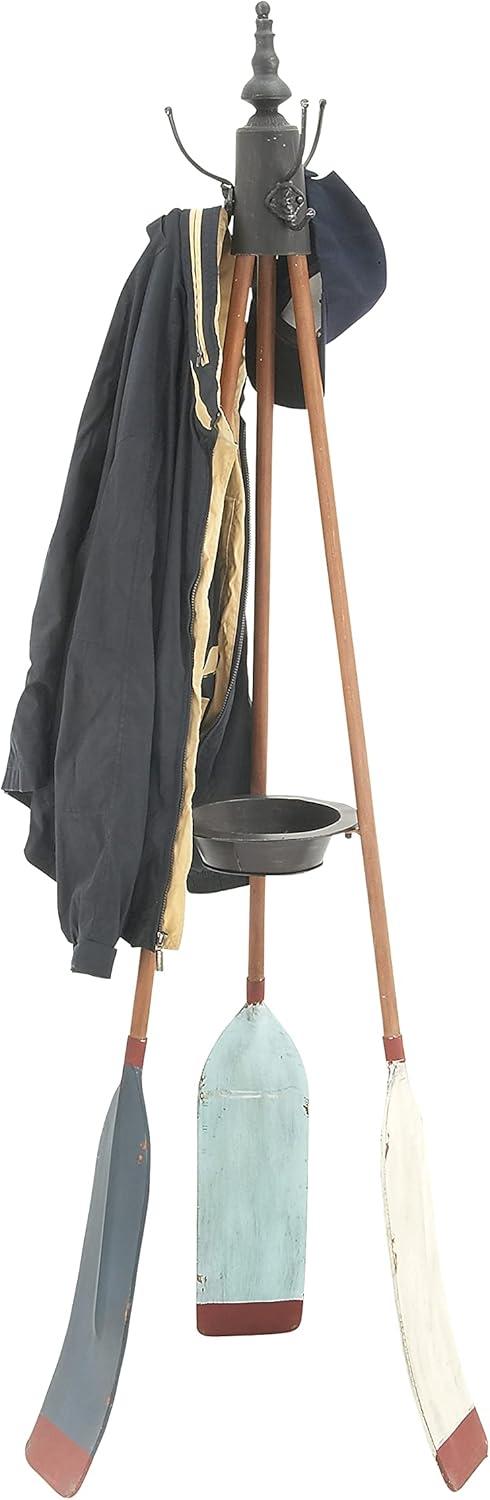 Olivia & May Metal Nautical Style Coat Rack Tripod Base : Iron Frame, 69" Tall, No Surface Treatment, Assembly Required