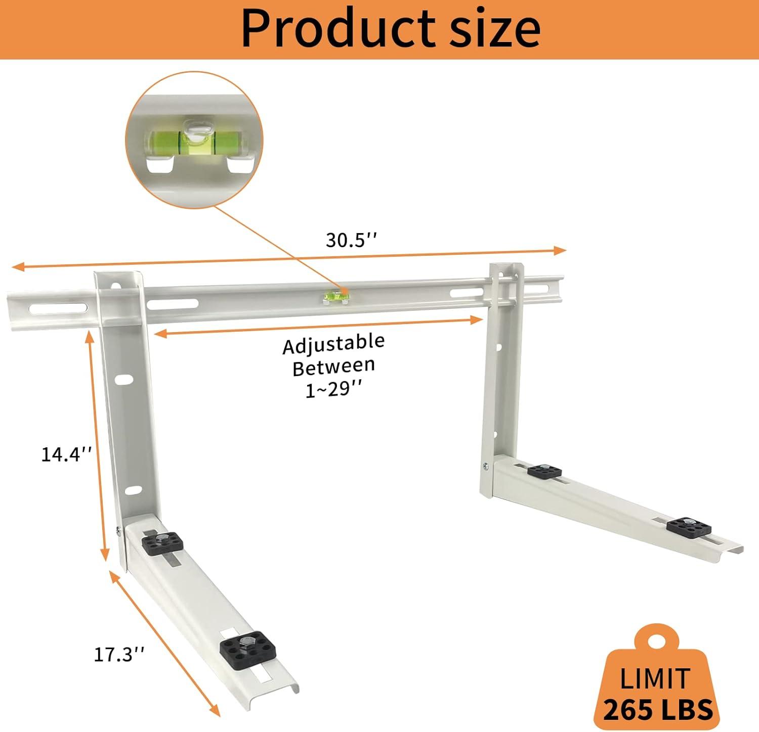 Mini Split Air Conditioner Bracket, Outdoor Wall Mounting Bracket for Ductless Mini Split Air Conditioner Heat Pump Systems, Universal,7000-18000 Btu AC Units, Heavy Duty Support up to 265 LBS