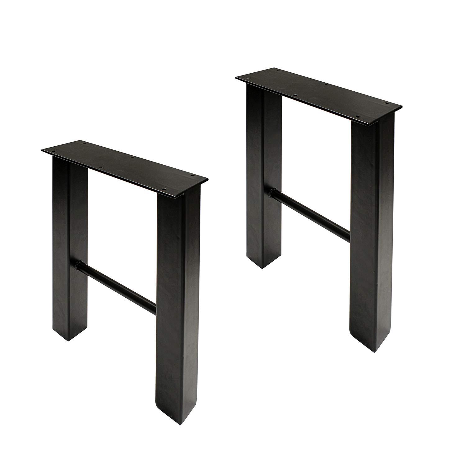7Penn Industrial Metal Outdoor Table Legs in Black 2pk - 16 Inch Steel Legs
