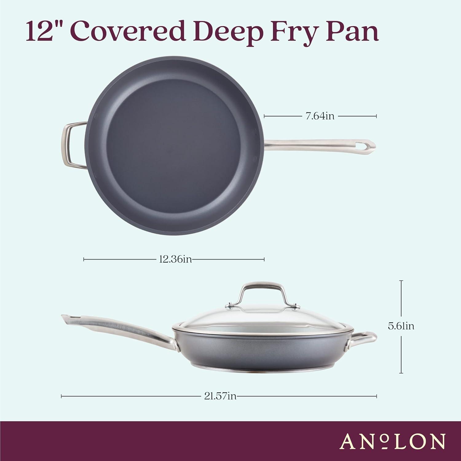 Anolon Accolade 12.25" Forged Hard-Anodized Nonstick Frying Pan with Lid