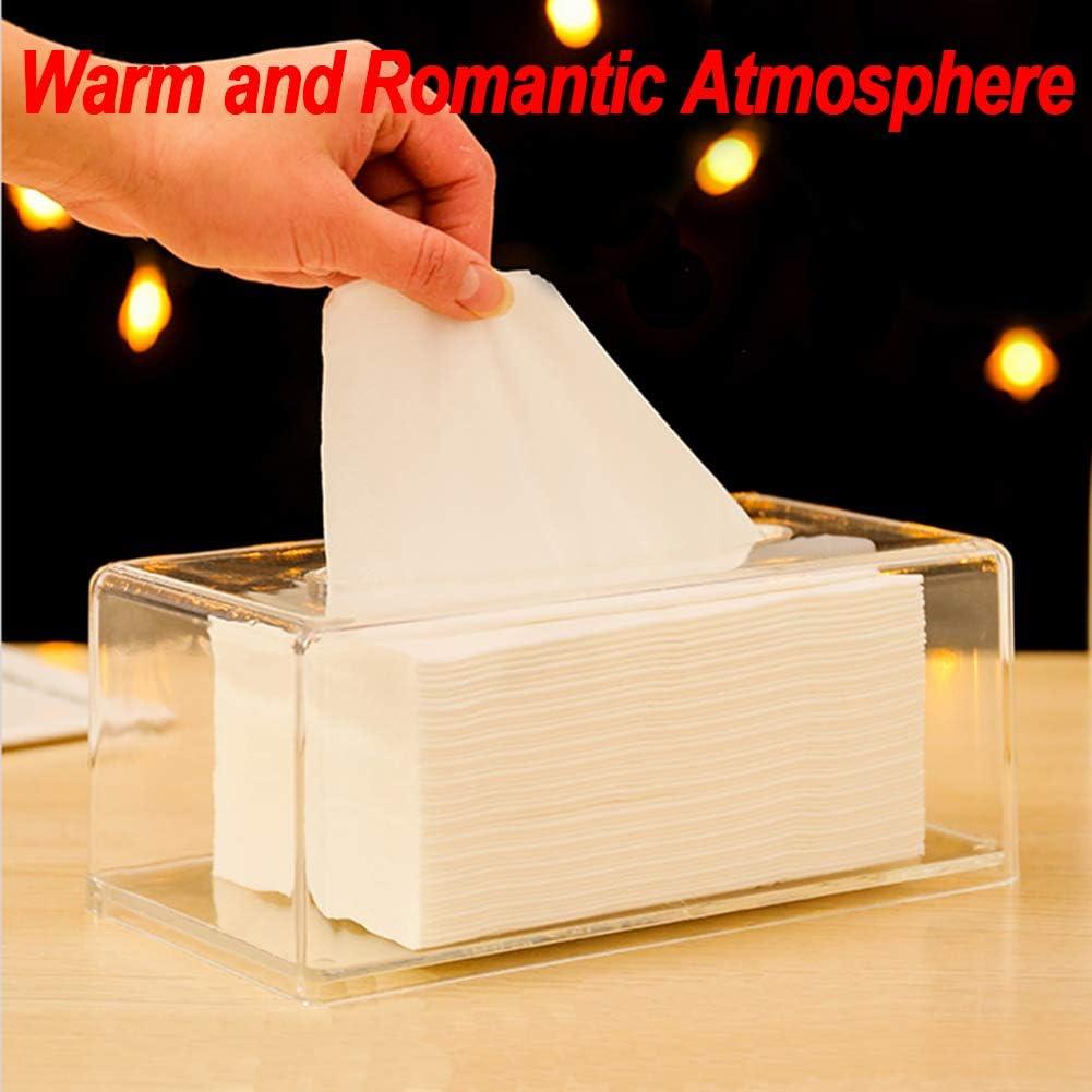 Square Clear Acrylic Tissue Box, Box Covers Rectangular, Bathroom Facial Napkin Box Holders, Table Clear Dryer Sheet Dispenser for Bathroom, Kitchen and Cars Transparent Rectangular