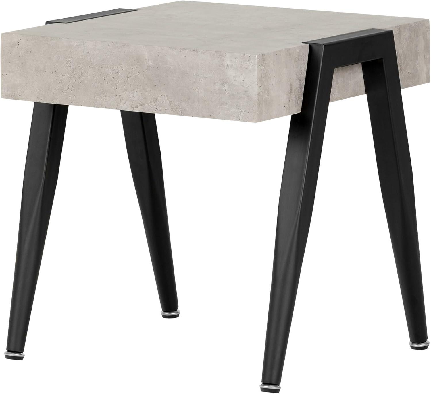 City Life End Table Concrete Gray/Black - South Shore