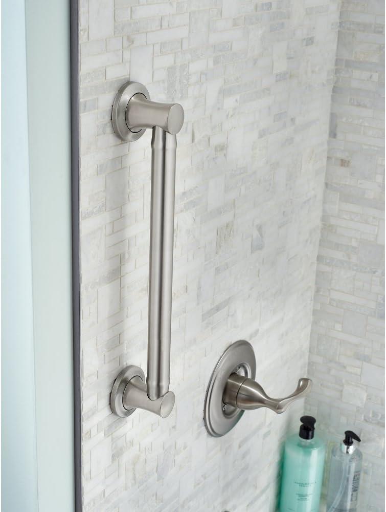 Carlisle 16 in. Decorative Grab Bar in SpotShield Satin Nickel