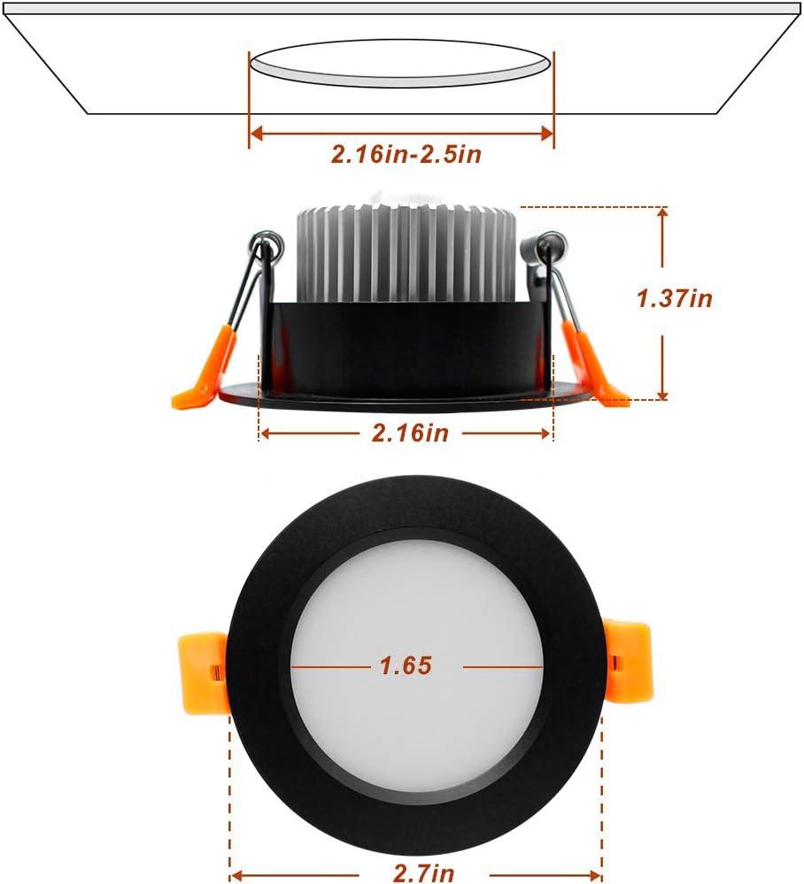 Warm White 3W LED Recessed Downlight with Gold Trim, 4 Pack