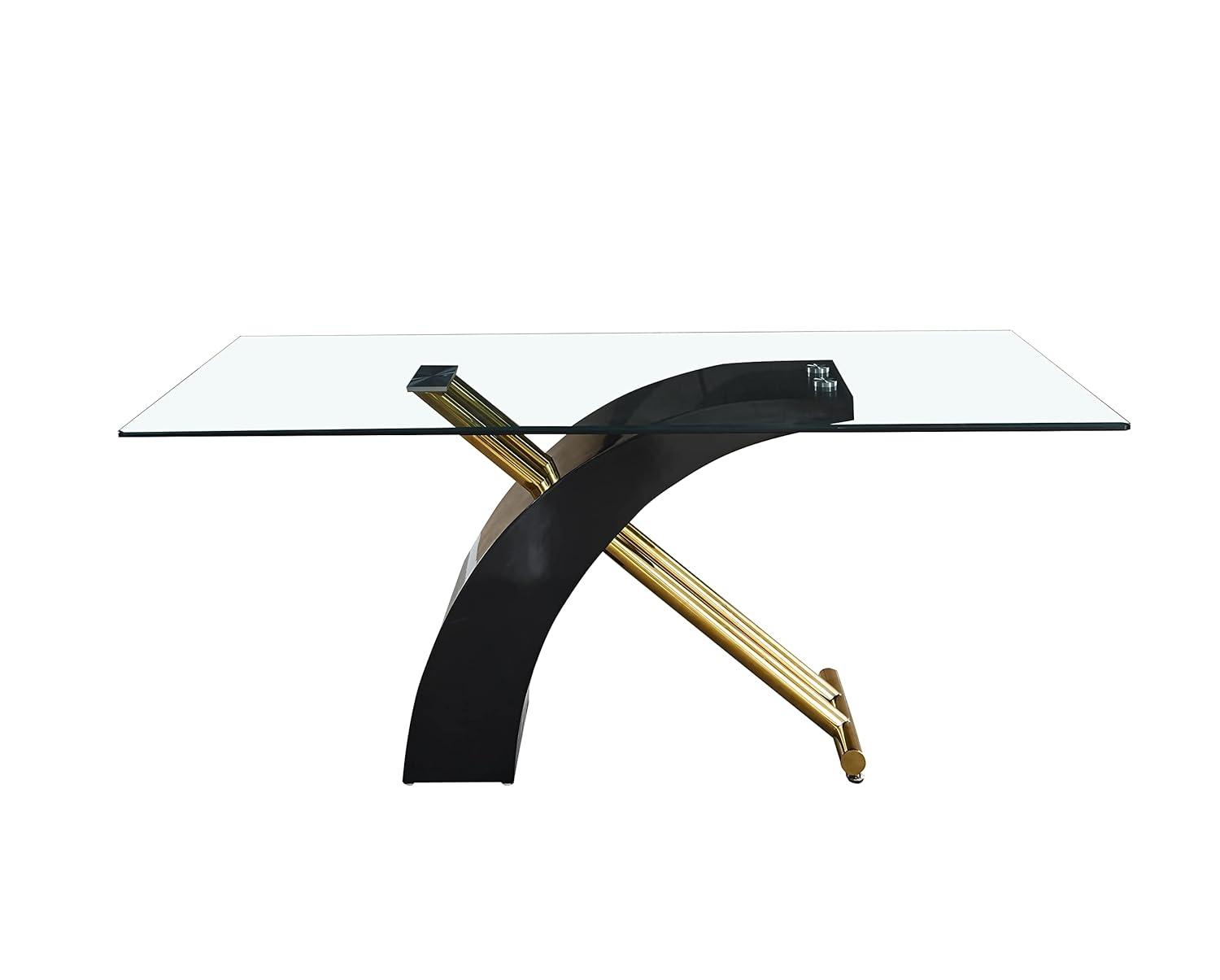 Stylish Dining Room Table, Luxury Glass Top Dining Table