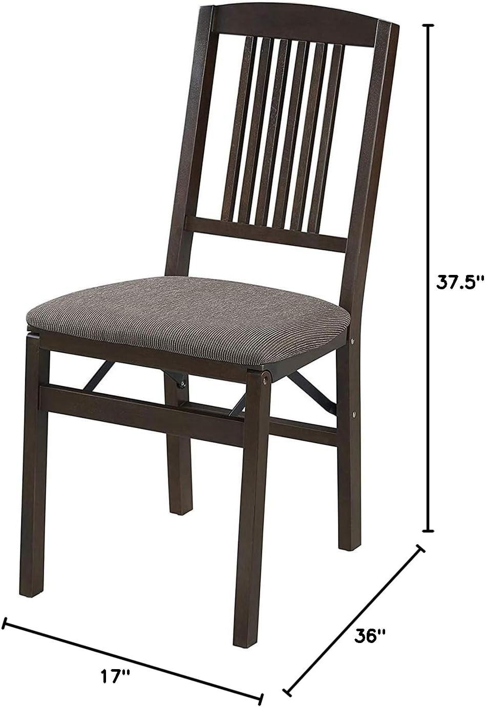MECO Wood Fabric Upholstered Seat Folding Chair