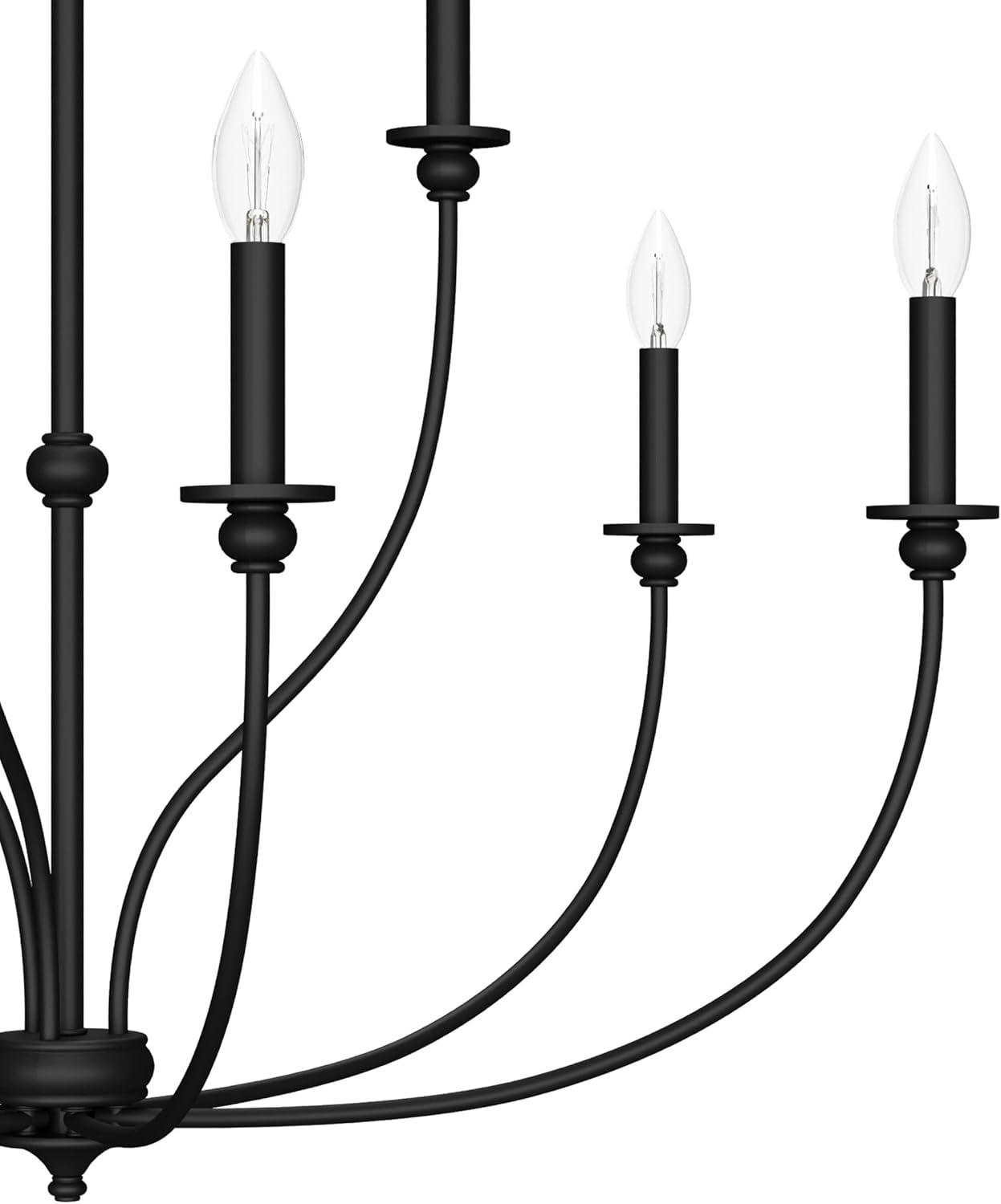 Matte Black 9-Light Candle Style Chandelier