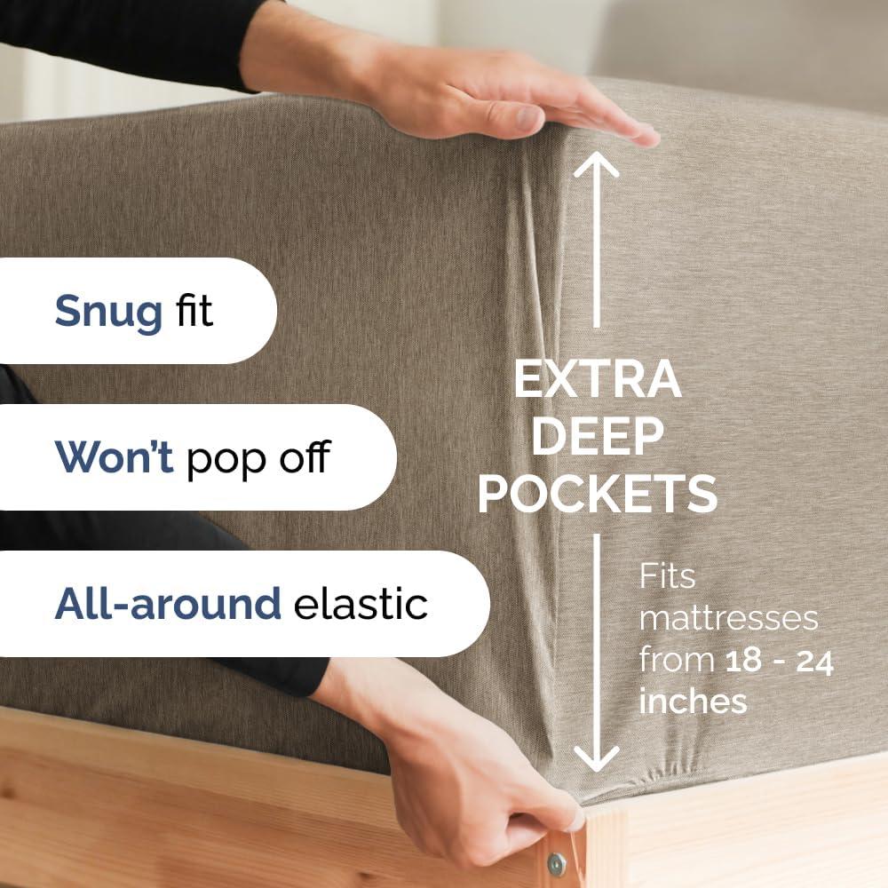 CGK Linens 6 Piece Extra Deep Pocket Ultra Soft & Cooling Sheet Set