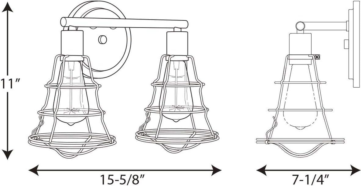 Gauge Collection Two-Light Graphite Farmhouse Bath Vanity Light