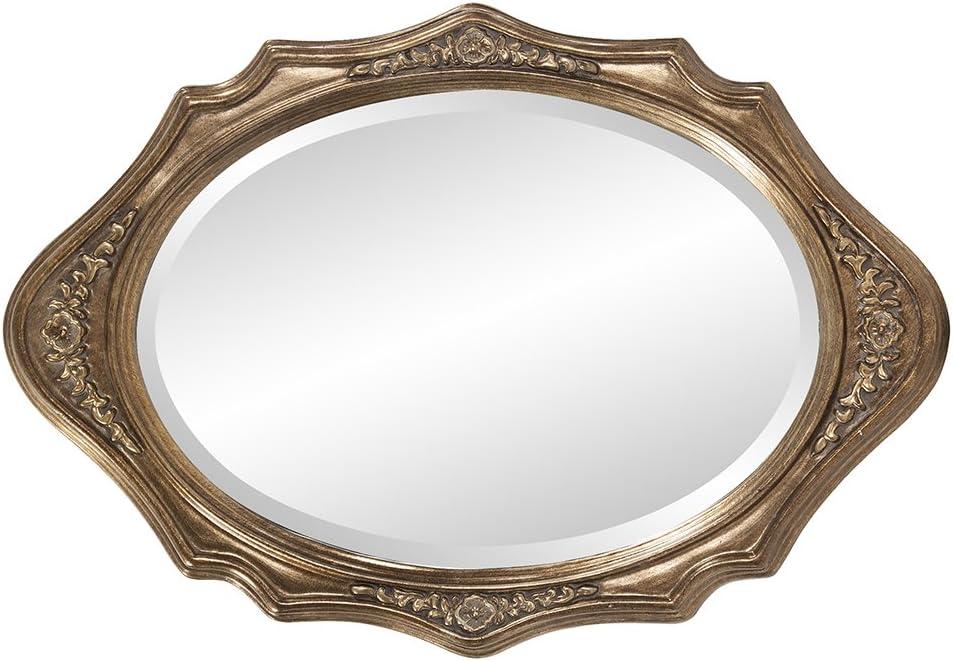 Howard Elliott 27"x19" Wood Oval Framed Wall Mirror Bronze