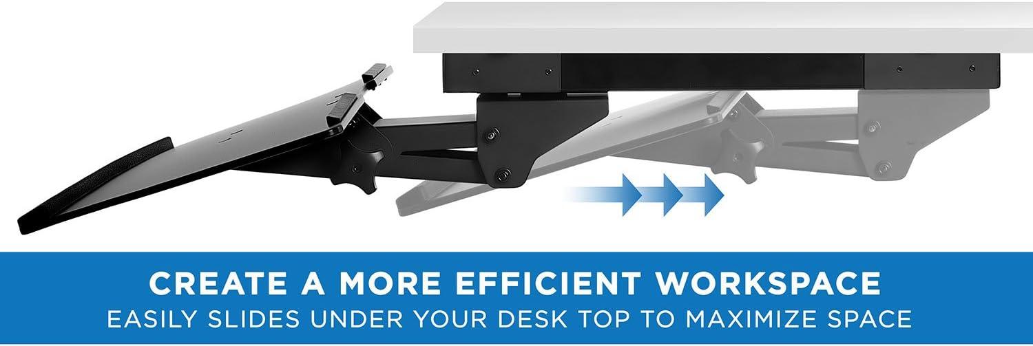 Mount-It! Under Desk Computer Keyboard and Mouse Tray, Ergonomic Keyboard Drawer with Gel Wrist Pad, Black