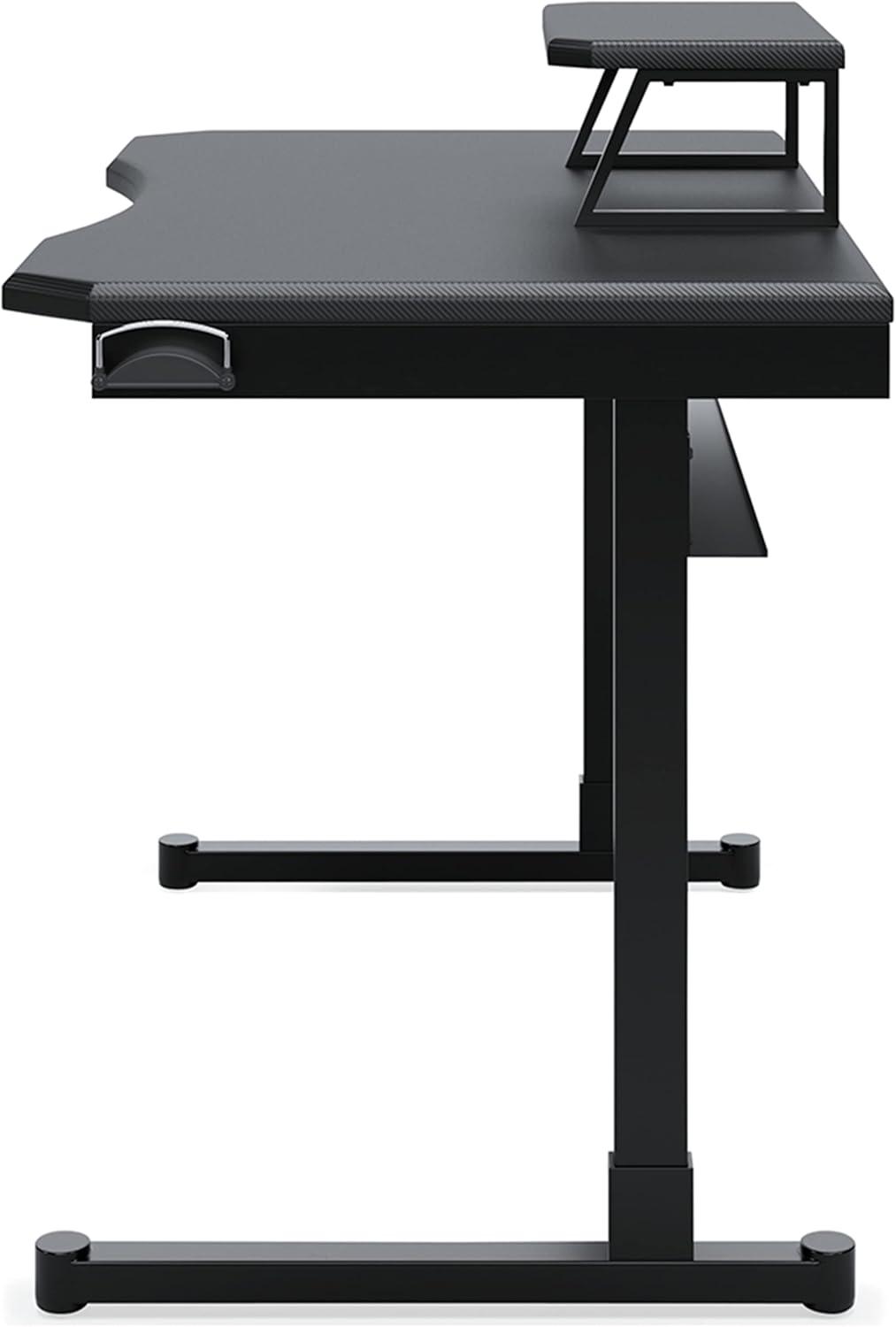 Black and Red Adjustable Height Desk with USB Port