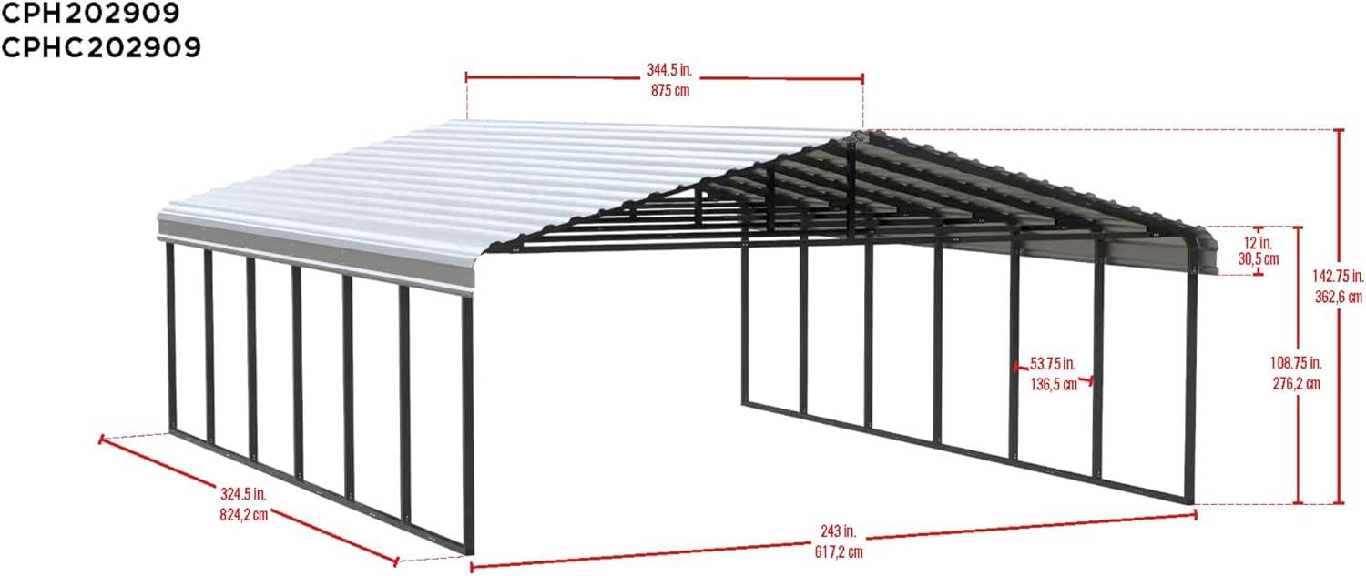 Arrow Arrow Carport, 20 ft. x 24 ft. x 9 ft.