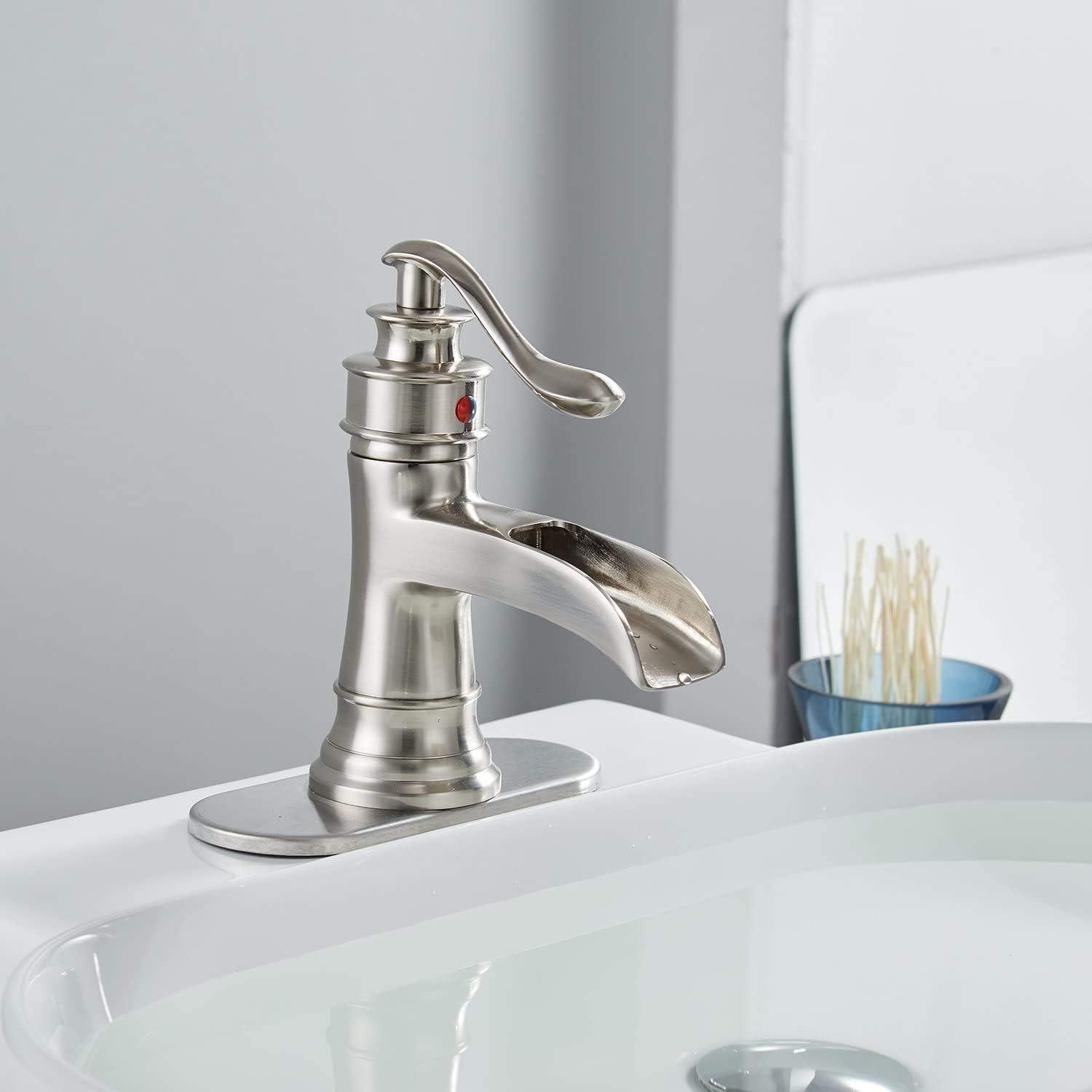 BWE Single Hole Single-Handle Low-Arc Bathroom Faucet