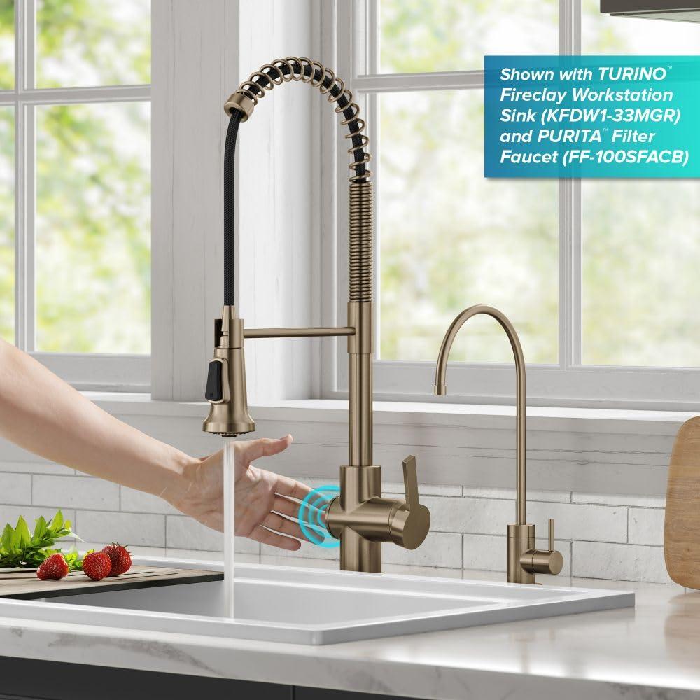 KRAUS Britt Touchless Sensor Commercial Single Handle Pull Down Kitchen Faucet