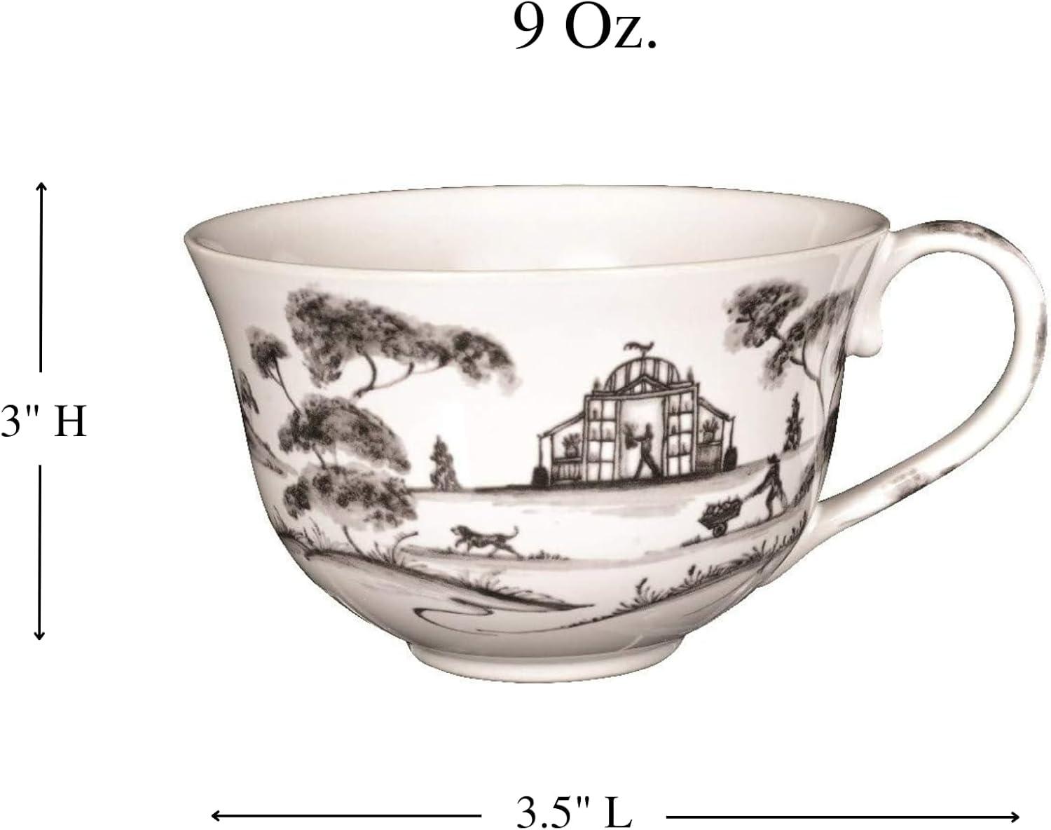 French Provincial Graphic Detail Porcelain Teacup