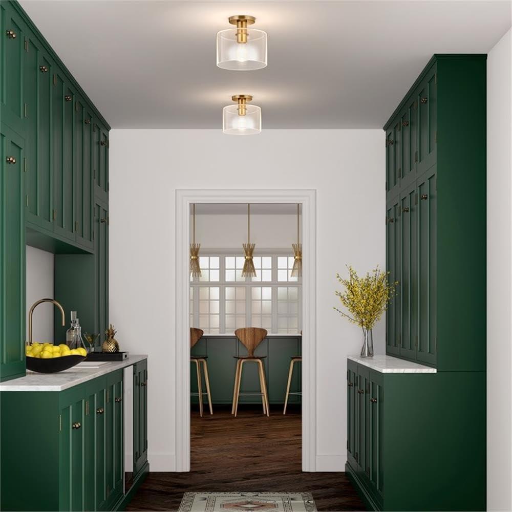 Evelyn&Zoe 10" Polished Nickel Finish Metal/Glass Semi Flush Mount