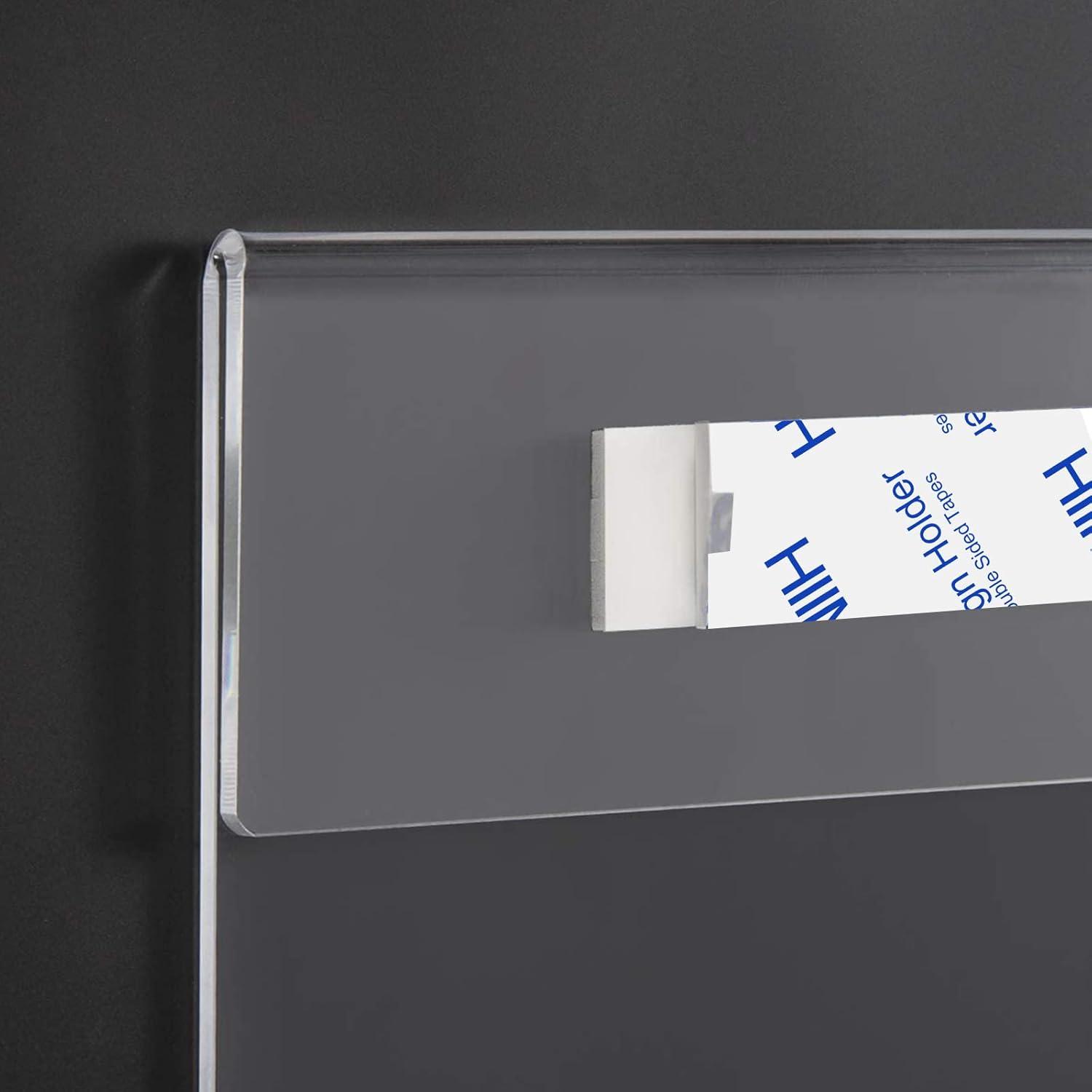 HIIMIEI Acrylic Wall Sign Holder 8.5x11 Inch Horizontal with 3M Tape, 8 1/2 x 11 Clear Plastic Plexiglass Sign Holder for Office, Home, Store, Restaurant-No Drilling(6 Pack)