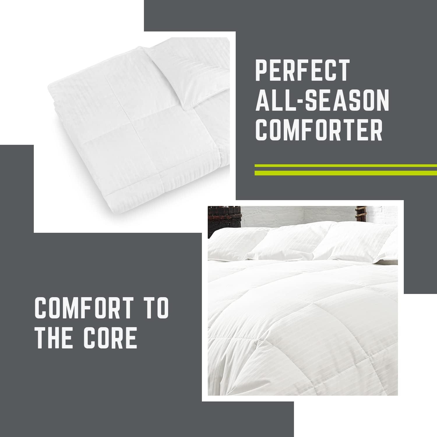 Eddie Bauer King 350 Thread Count Lightweight Down Comforter: Hypoallergenic, Damask, Machine Washable