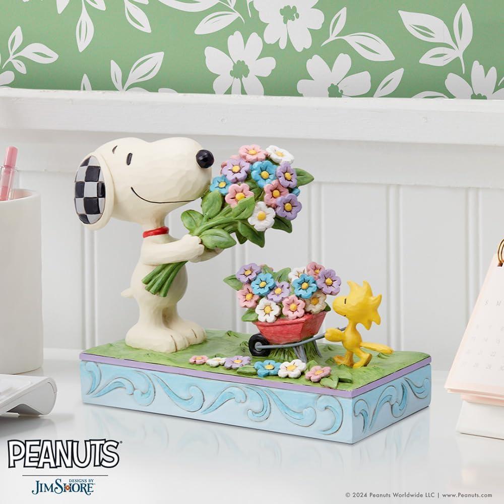 Jim Shore Fresh Picked Blooms - One Figurine 6 Inch, Polyresin - Snoopy Woodstock Flowers 6014344